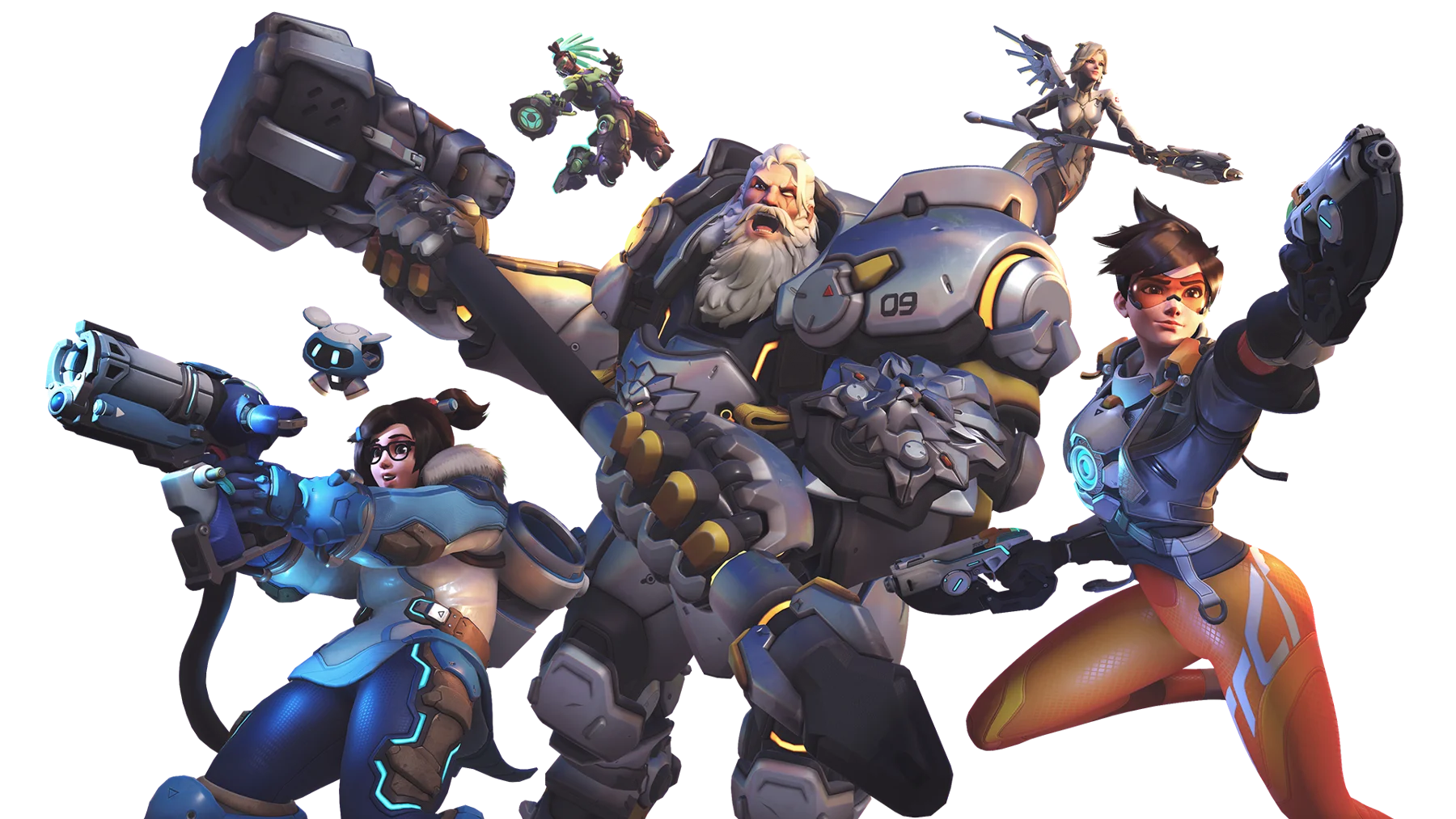 Overwatch heroes standing together